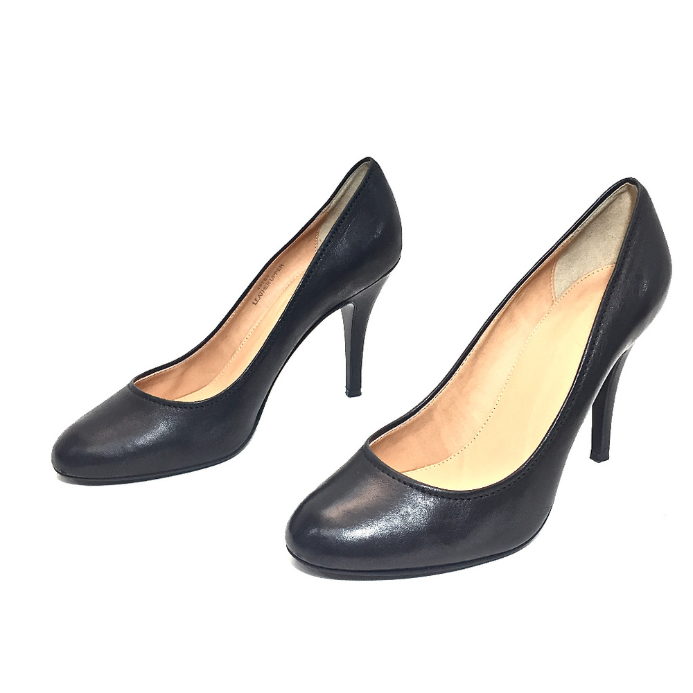 🌹J. Crew Classic Black Leather Round Toe Pump 🌹 - Picture 3 of 8